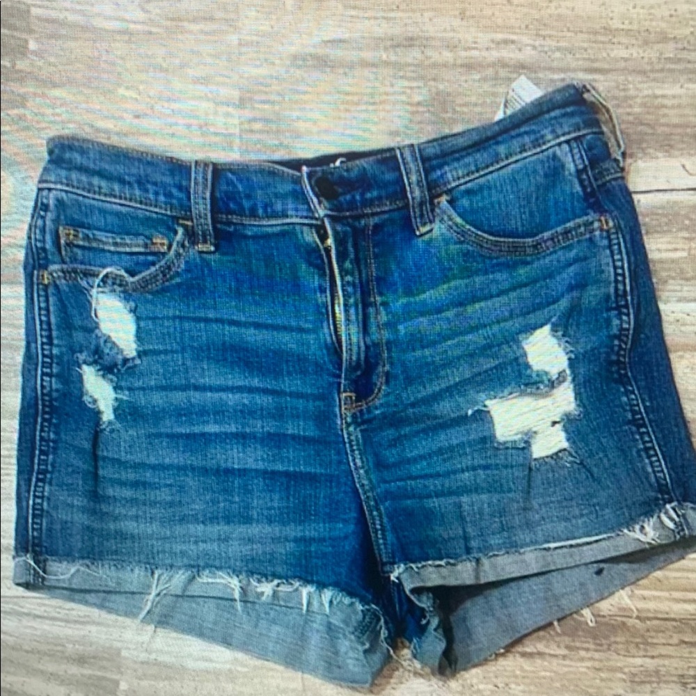 Blue Denim Distressed Women's Shorts